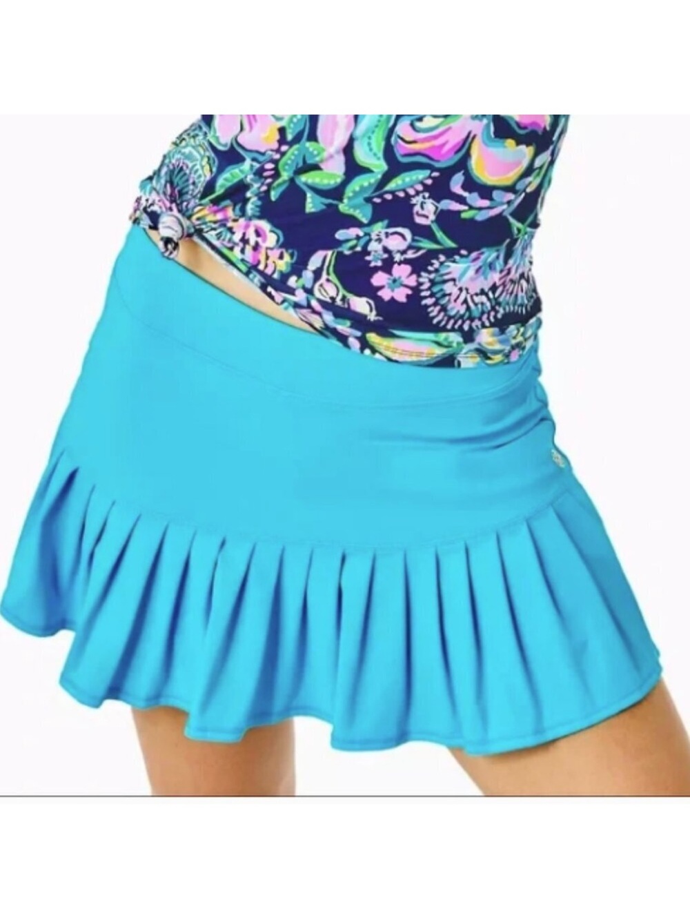 Lilly Pulitzer Bright Turquoise Ruffle Tennis Skort